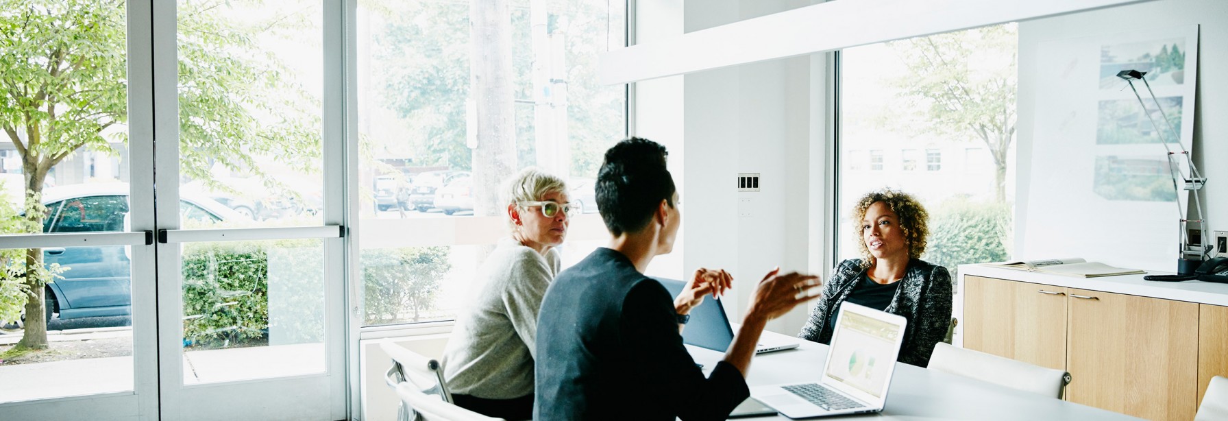 Coworkers sitting at a table